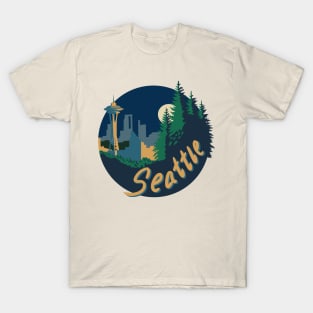 Seattle Overlook - Night T-Shirt